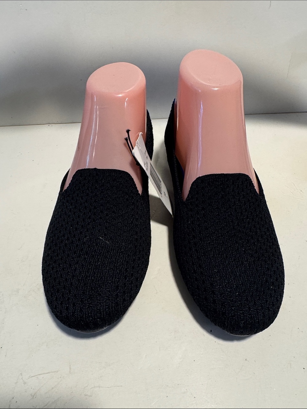Skechers Black Knit Slip-On Flats with Blue Trim